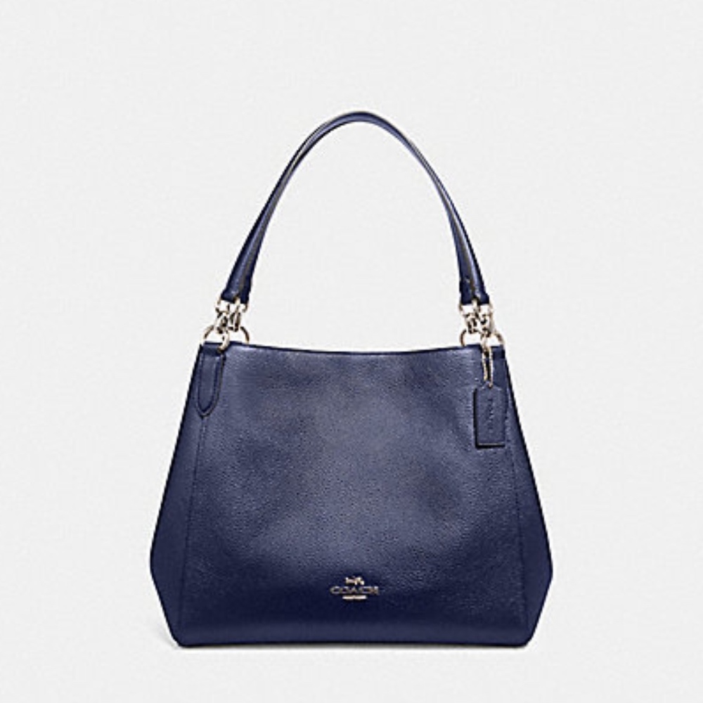 COACH Hallie Shoulder Bag, Metallic Blue